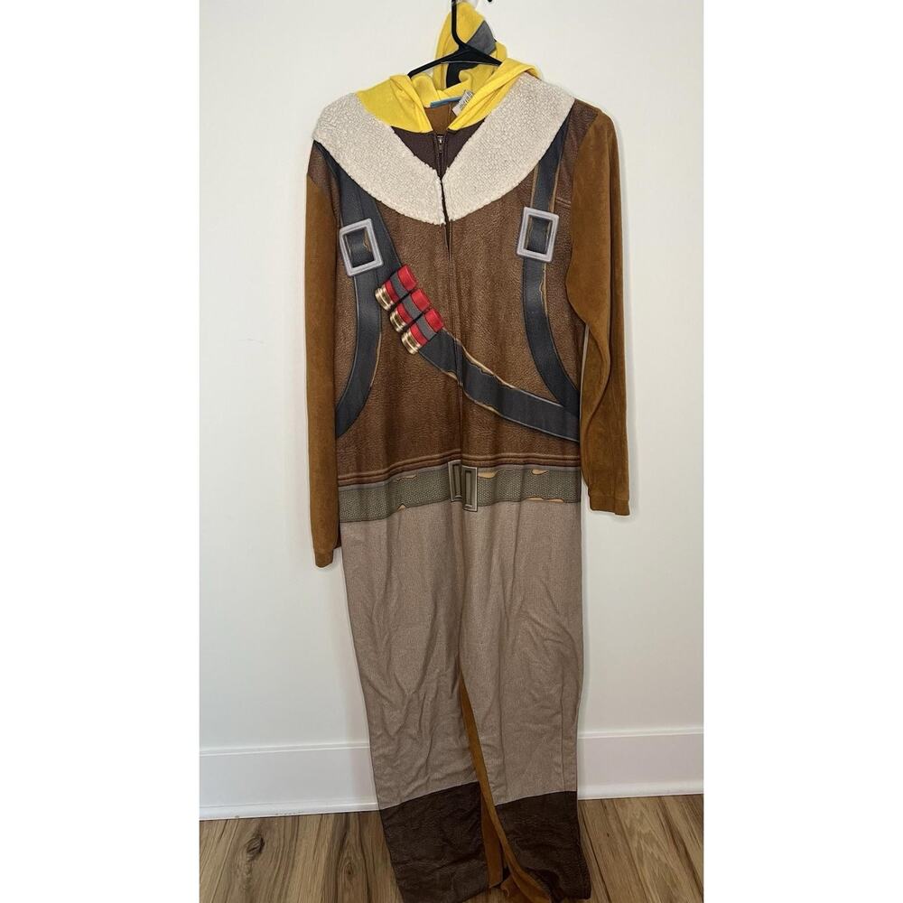Fortnight Mens Small Raptor Full Zip Pajama Costume Video Game